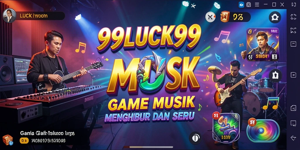 Screenshot utama 99LUCK99 menunjukkan pemain mengikuti irama musik.
