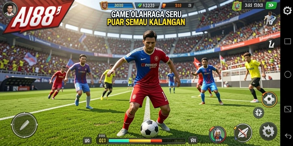 Tampilan gameplay seru dalam AJR88 dengan aksi olahraga yang menegangkan.