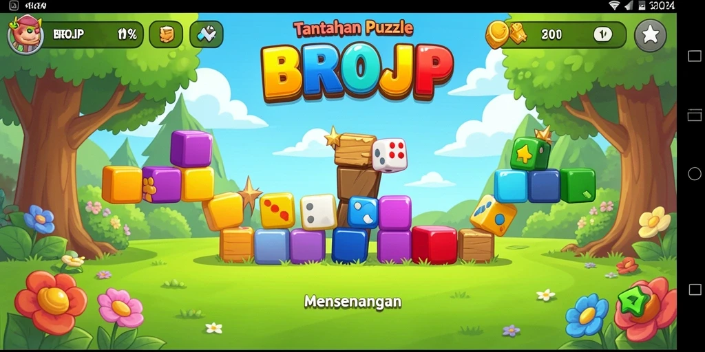 Tampilan gameplay BROJP menunjukkan berbagai tantangan puzzle yang menarik.