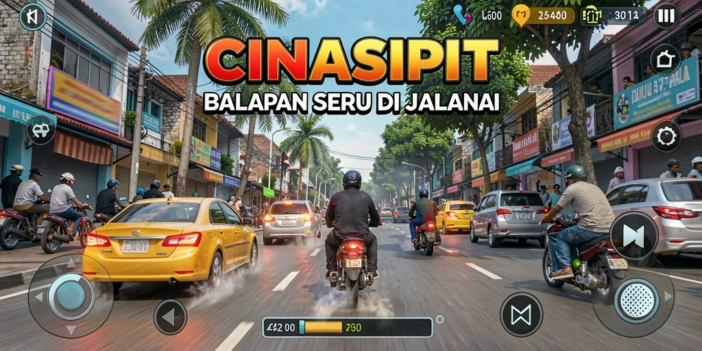 Tampilan gameplay menarik saat balapan di CINASIPIT.
