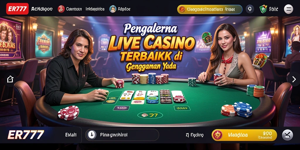 Screenshot ER777 menunjukkan dealer langsung dan gameplay yang menarik.