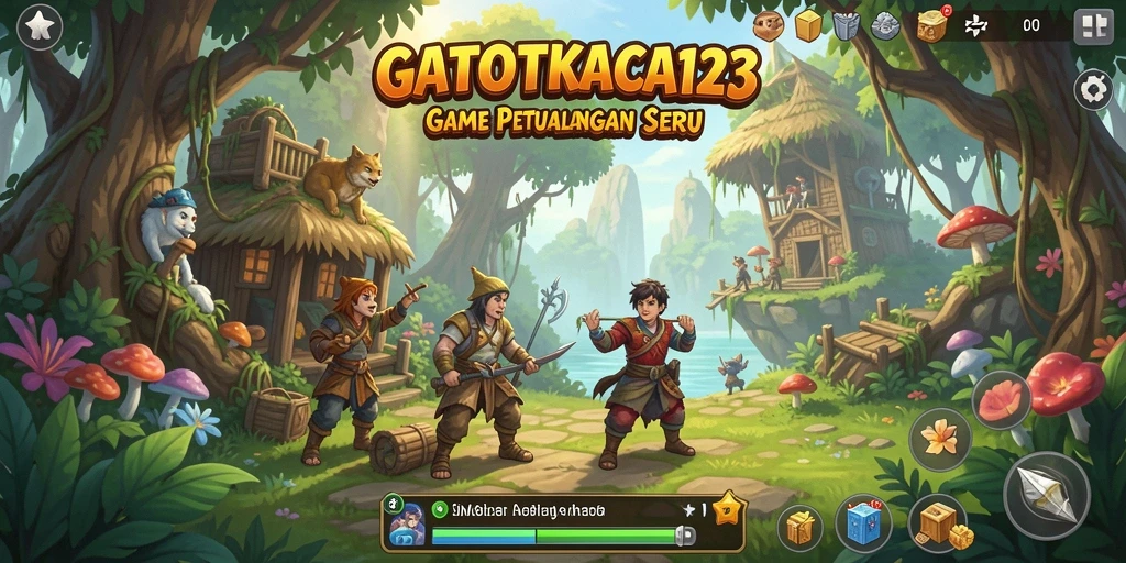 Screenshot gameplay GATOTKACA123 menunjukkan dunia simulasi yang menakjubkan dan interaksi karakter.