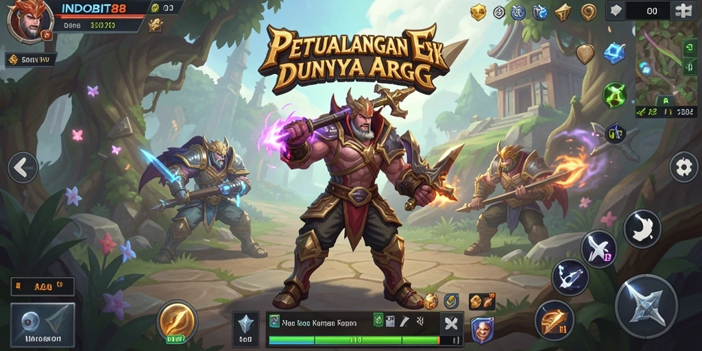 Tangkapan layar INDOBIT88 menampilkan pertempuran epik dalam petualangan ARPG.