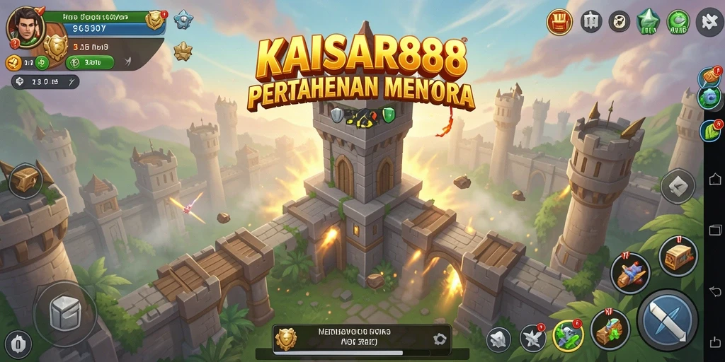 Tampilan seru dari gameplay KAISAR888 dalam Tower Defense.