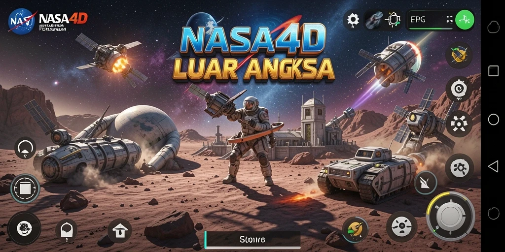 Gameplay seru dalam NASA4D yang mengajak pemain menjelajahi galaksi.