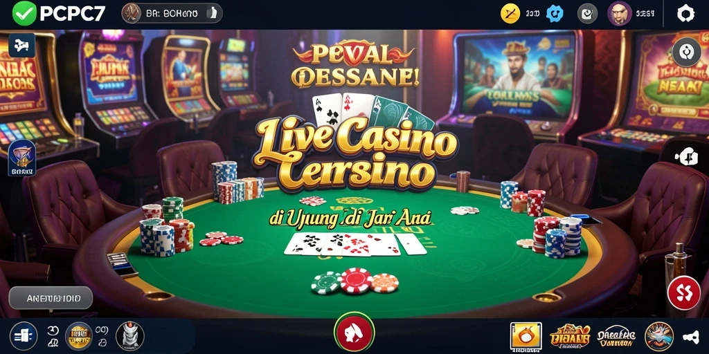 Tampilan gameplay Live Casino PCPC7 yang mendebarkan dan interaktif.