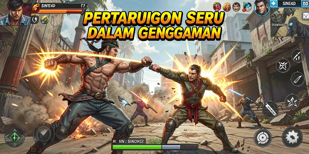 Gameplay seru di SINTE4D menampilkan pertarungan yang mendebarkan.