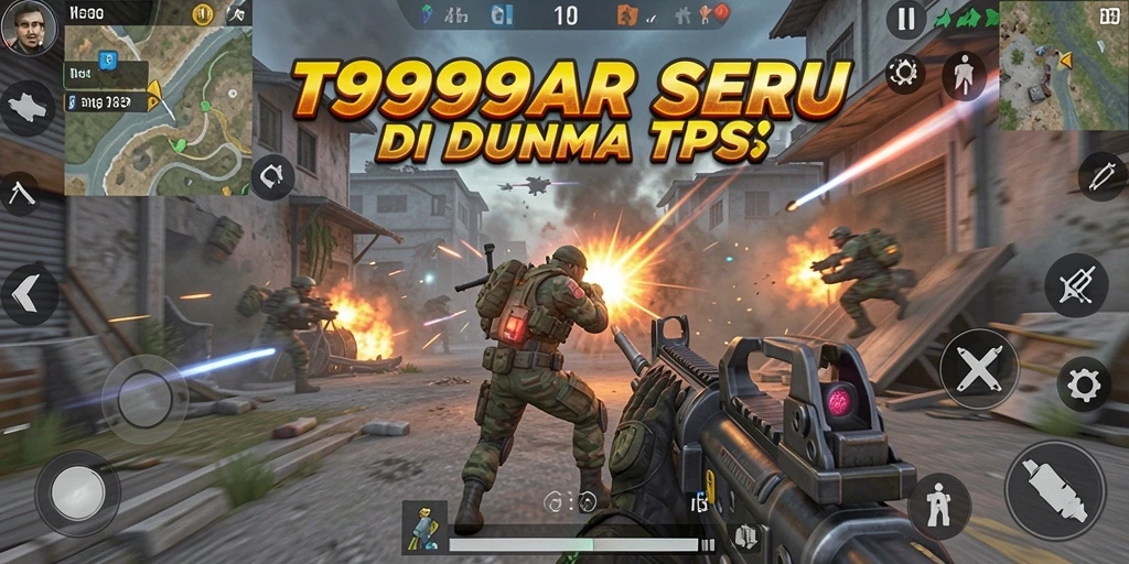 Tangkapan layar T9999 menampilkan aksi seru dalam gameplay TPS.