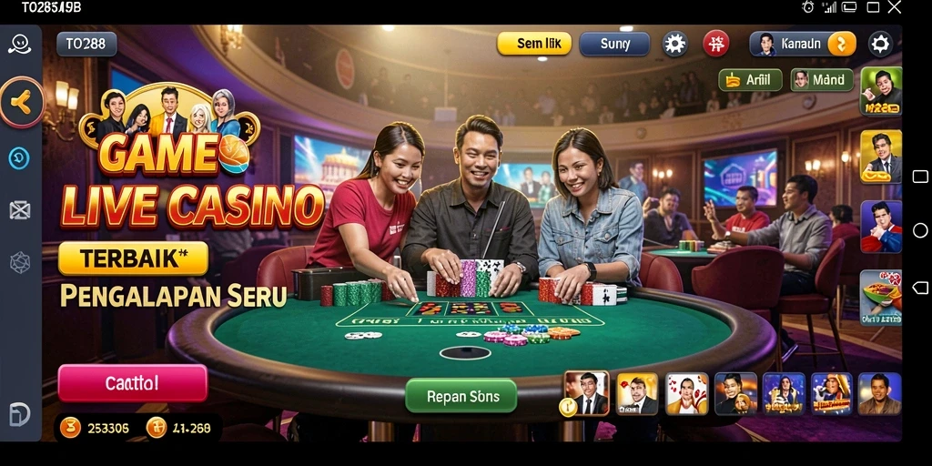 Tampilan gameplay Live Casino yang mendebarkan di TO288.